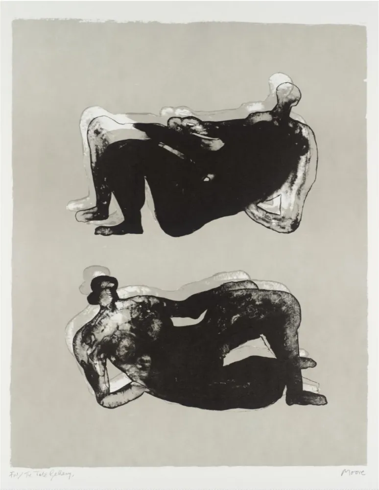 石版画 Moore - Two Reclining Figures