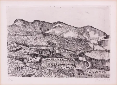 蚀刻版画 Morandi - PAESAGGIO GRIZZANA