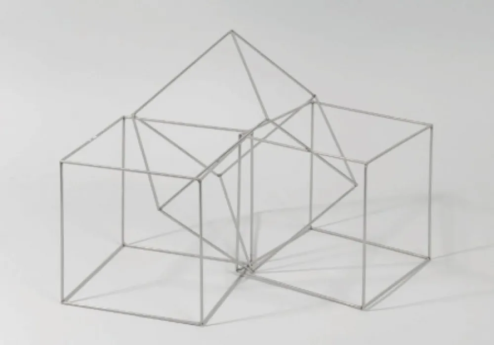 复数作品 Morellet - 3 CUBES IMBRIQUÉS 