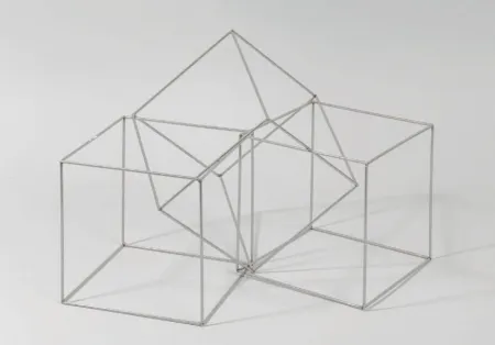 复数作品 Morellet - 3 CUBES IMBRIQUÉS 