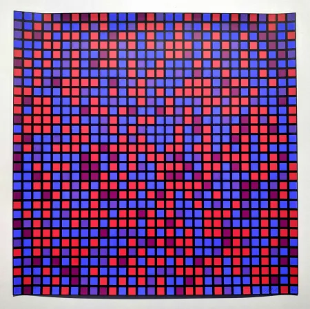 丝网印刷 Morellet - Chartres bleu violet