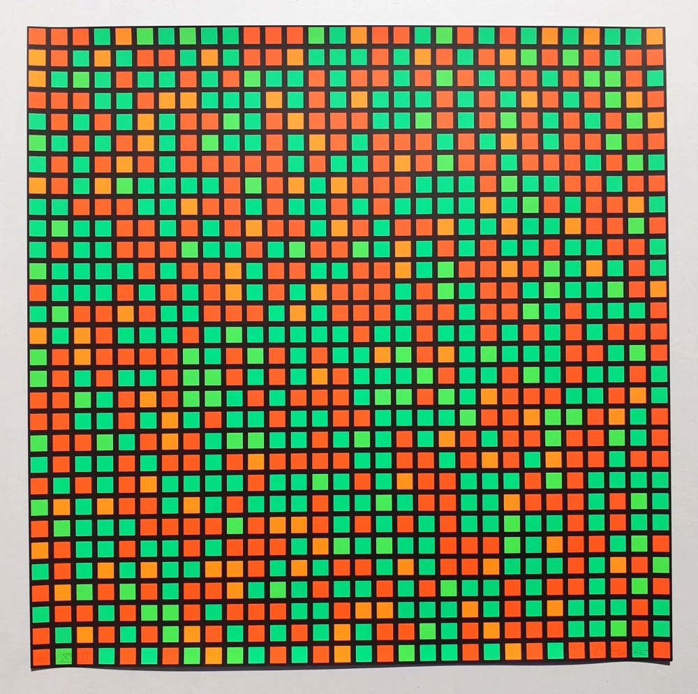 丝网印刷 Morellet - Chartres vert orange