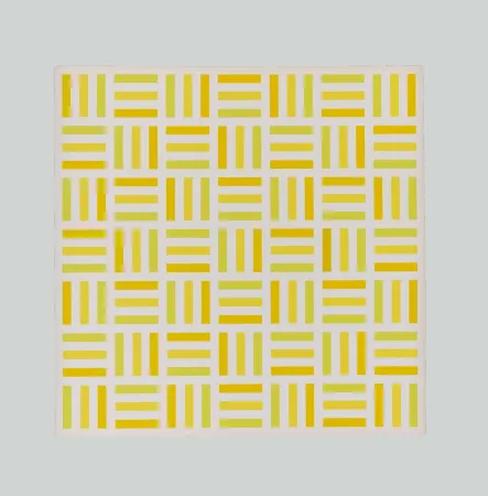 丝网印刷 Morellet - Tirets jaunes,jaunes-verts,jaunes orange