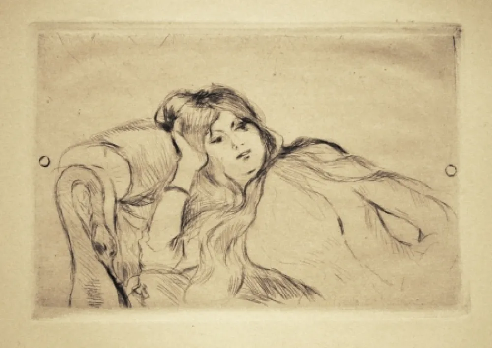 干刻版画 Morisot - Jeune fille au repos