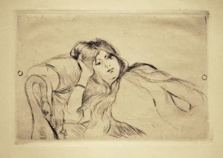干刻版画 Morisot - Jeune fille au repos