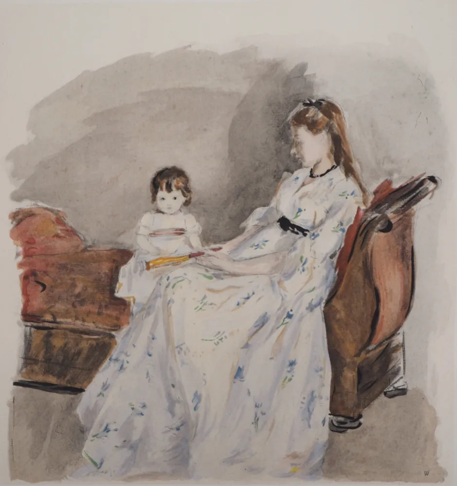 石版画 Morisot - Mère et fille