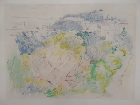 石版画 Morisot -  Nice, le Château de Cimiez