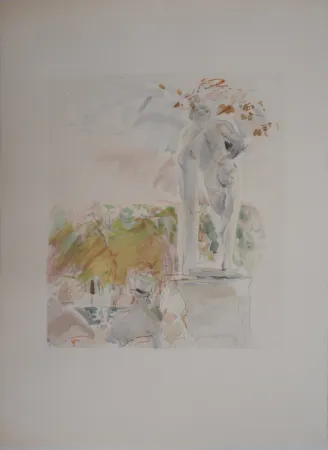 石版画 Morisot - Sculptures au Au Jardin des Tuileries