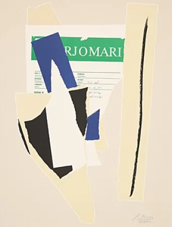 石版画 Motherwell - America - La France Variations IX