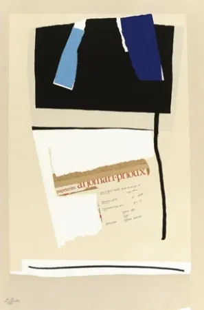 石版画 Motherwell - America la France Variations VI