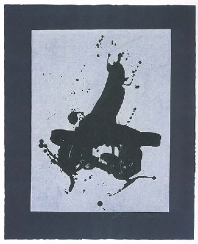 石版画 Motherwell - Black on Black 