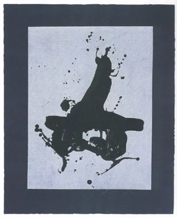 石版画 Motherwell - Black on Black 