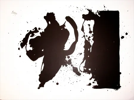 石版画 Motherwell - Elegy Study