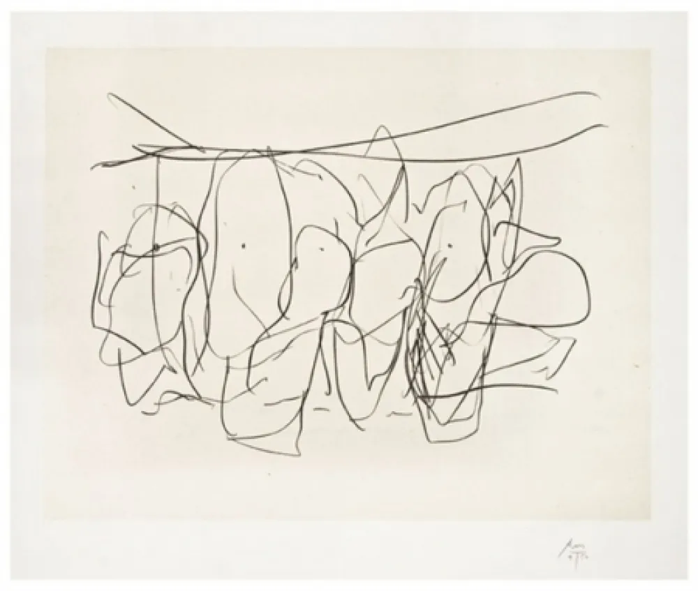 石版画 Motherwell - Mexico City personages no.2