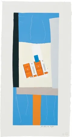 石版画 Motherwell - Summer Light series: Harvest, with Orange Stripe