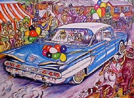 石版画 Motswai - Cadillac