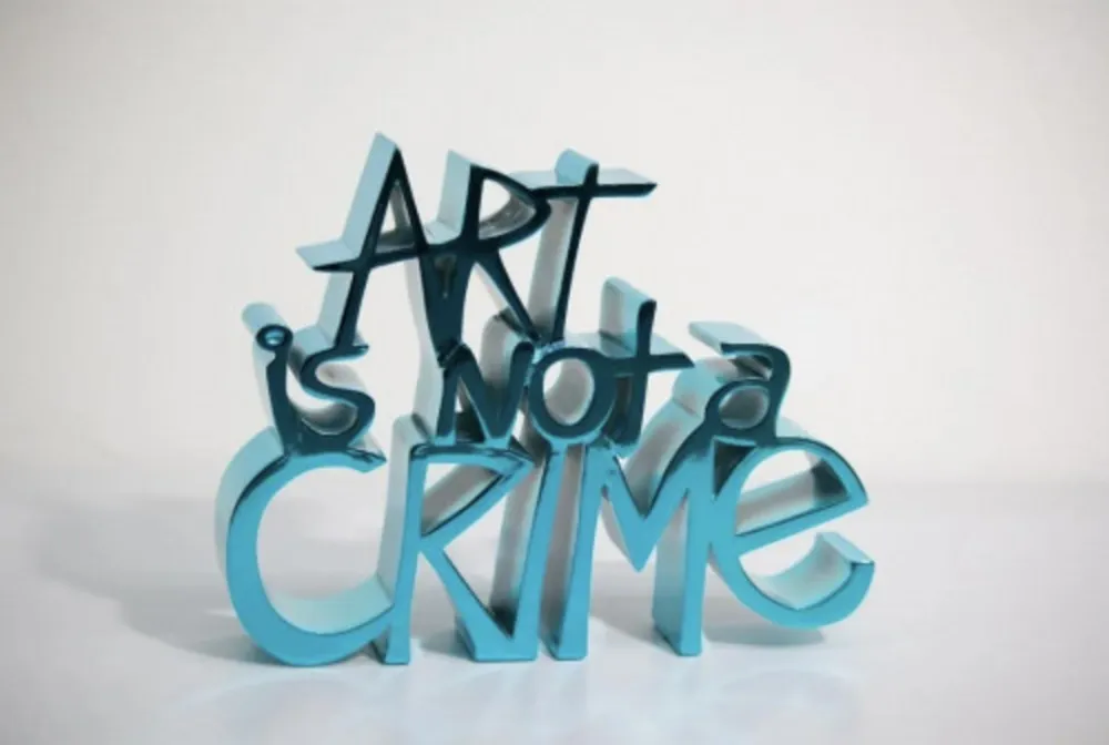 复数作品 Mr. Brainwash - ART IS NOT A CRIME (Chrome Blue