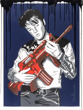 丝网印刷 Mr Brainwash - Don't Be Cruel (Blue)