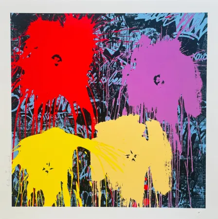 丝网印刷 Mr Brainwash - Flowarh$ (Variation Red)