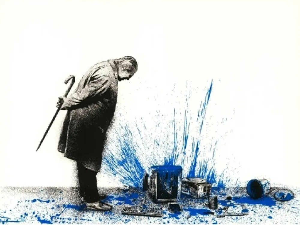 丝网印刷 Mr Brainwash - Glitch - Blue, 2018  