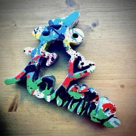 复数作品 Mr. Brainwash - Je t`aime Splash multicolor sculpture Street Art