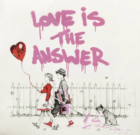 丝网印刷 Mr Brainwash - Love is the Answer (Pink)