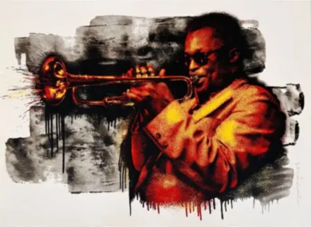 丝网印刷 Mr Brainwash - Miles Davis (Red, Yellow)