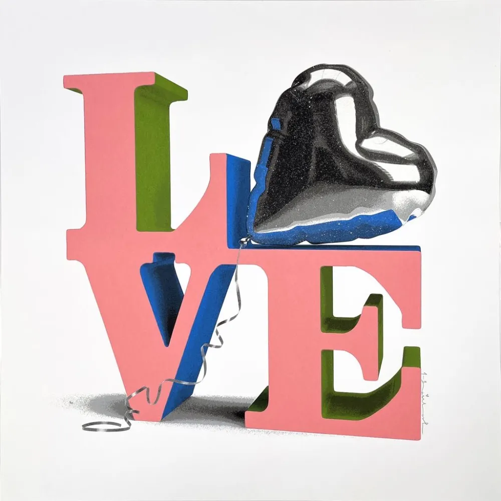 丝网印刷 Mr Brainwash - Monumental Love - Pink