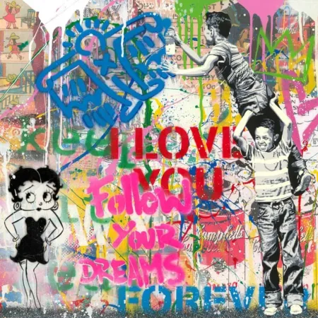 镂版印刷 Mr. Brainwash - Never, Never Give Up!