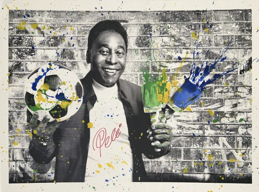 丝网印刷 Mr Brainwash - The King Pele - Brush Portrait