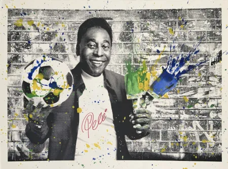 丝网印刷 Mr Brainwash - The King Pele - Brush Portrait