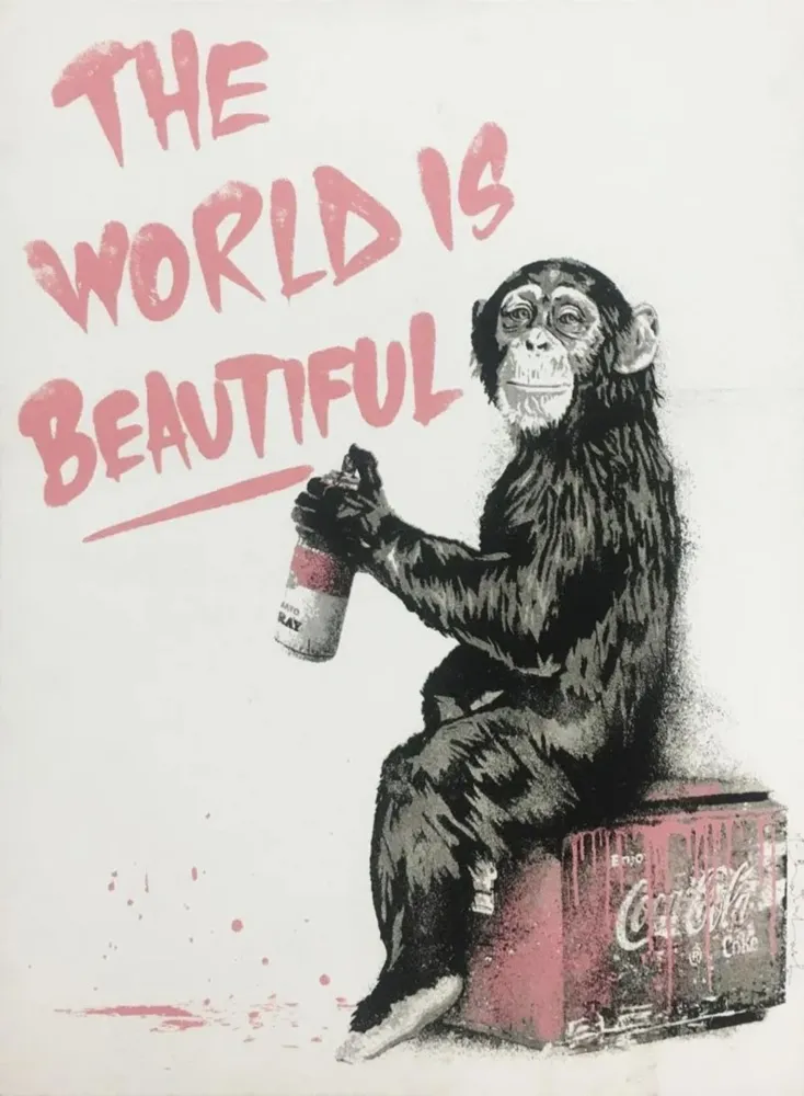 丝网印刷 Mr. Brainwash - The World is Beautiful (Pink)
