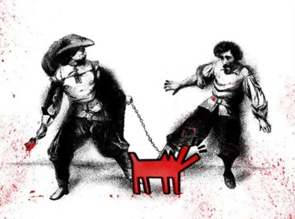 丝网印刷 Mr Brainwash - Watch Out! (Large Red)