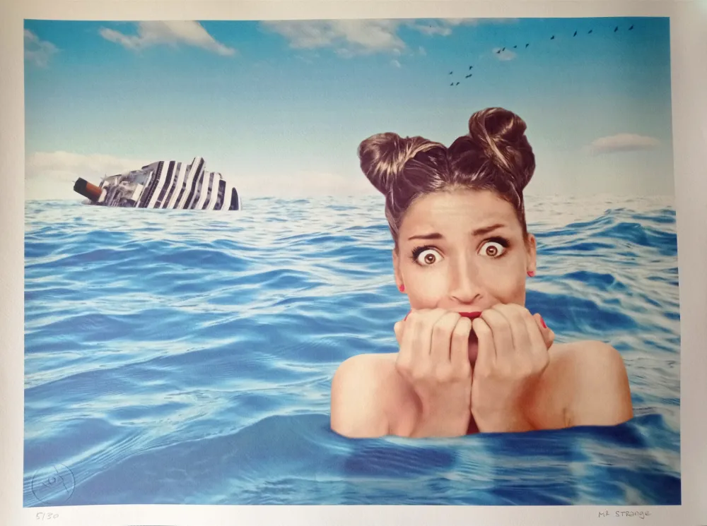 石版画 Mr. - Mr. Strange (Jean-Marie Gitard)  - Shipwreck, Hand-signed lithograph