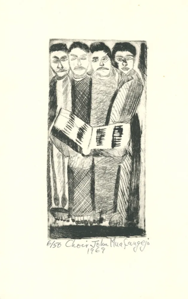 版画 Muafangejo - Choir
