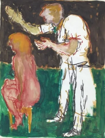 无技术 Mualla - Femme en rose chez le coiffeur 