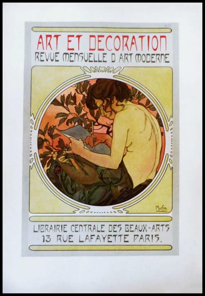 石版画 Mucha - ART ET DECORATION REVUE MENSUELLE