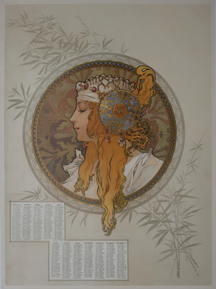 海报 Mucha - Byzantine Heads / Blonde. 