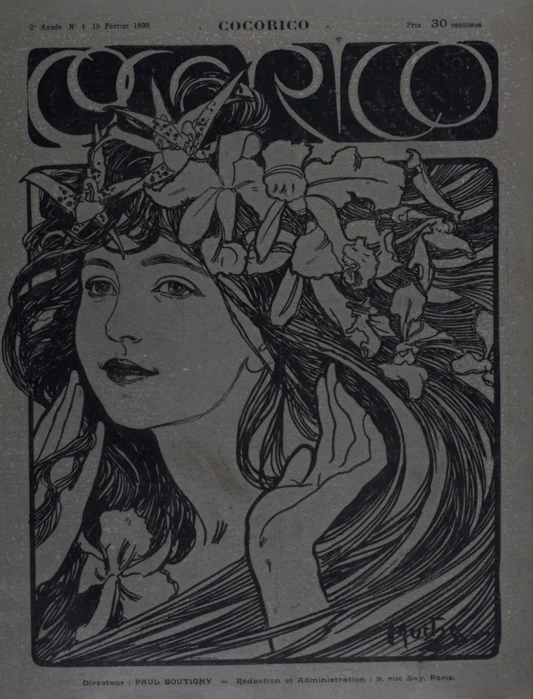 石版画 Mucha - Cocorico, 1899
