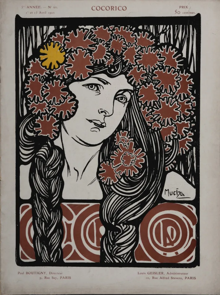 石版画 Mucha - Cocorico, 1902 -  Scarce edition!