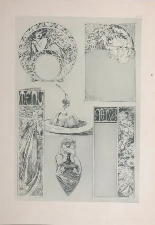 石版画 Mucha - Documents Décoratifs - PLATE 34, 1902 