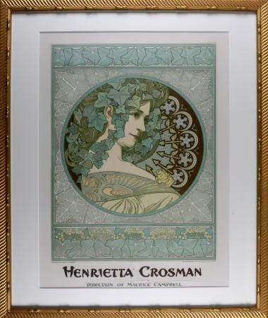 石版画 Mucha - Henrietta Crosman, circa 1908 - Framed