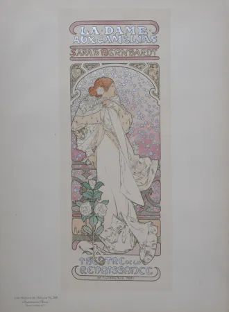 石版画 Mucha - La Dame aux Camélias (Sarah Bernhardt) - Les Maîtres de l'Affiche, 1898
