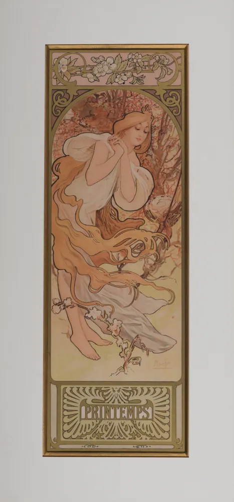 石版画 Mucha - Le Printemps
