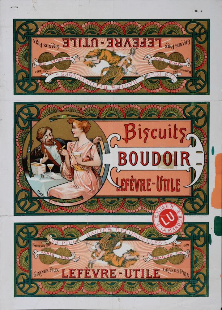 石版画 Mucha - Lefèvre-Utile, Biscuits Boudoirs, c. 1900