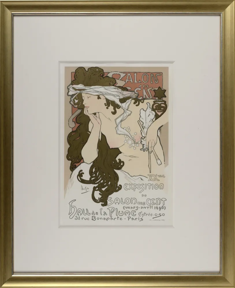 石版画 Mucha - Les Maîtres de l'Affiche : Salon des Cent, 1897 (FRAMED)