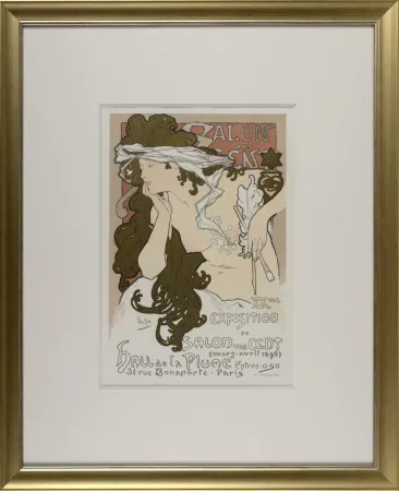 石版画 Mucha - Les Maîtres de l'Affiche : Salon des Cent, 1897 (FRAMED)