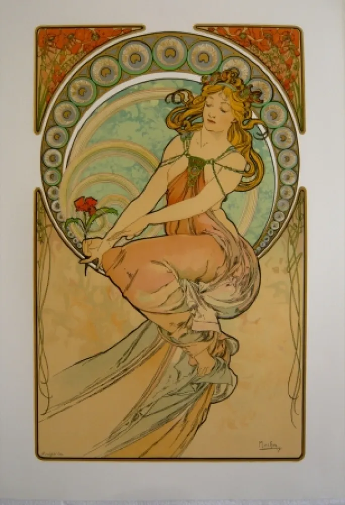 石版画 Mucha - Les quatre saisons 1