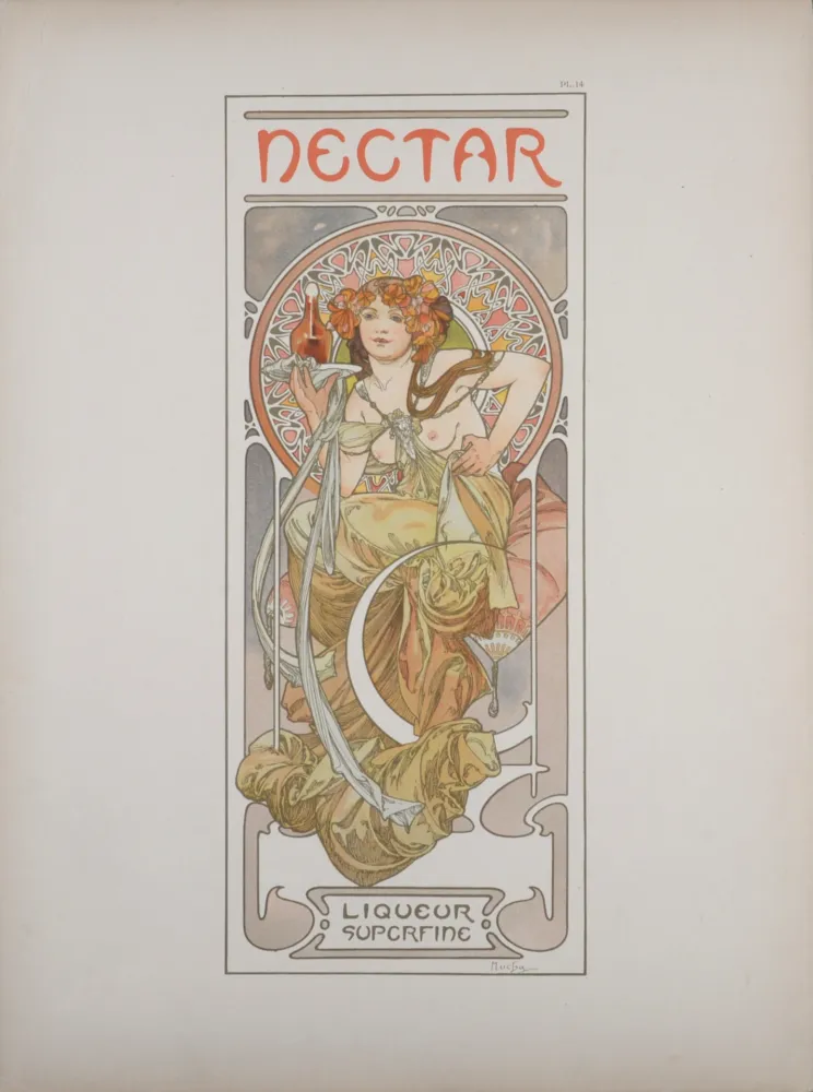 石版画 Mucha - Nectar, 1902