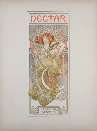 石版画 Mucha - Nectar, 1902